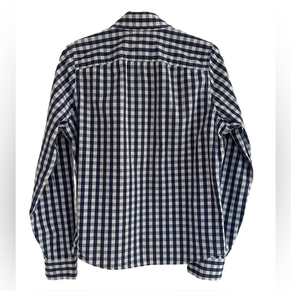 HOLLISTER~ Men’s Blue and White Long Sleeve Checkered Button-Up Shirt size S - Picture 5 of 8